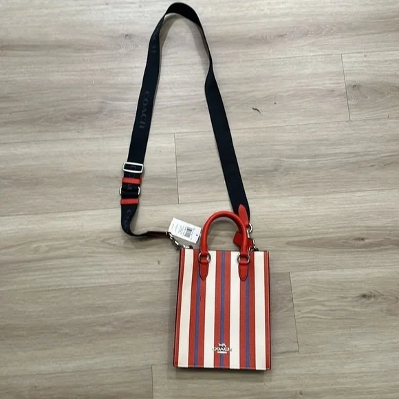 CoachDYLAN TOTE BAG WITH STRIPE PRINT